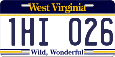 WV license plate 1HI026
