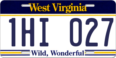 WV license plate 1HI027
