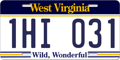 WV license plate 1HI031