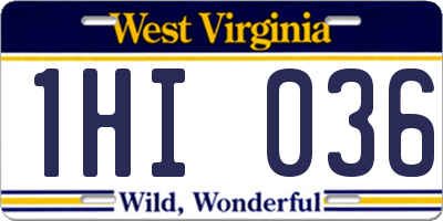 WV license plate 1HI036