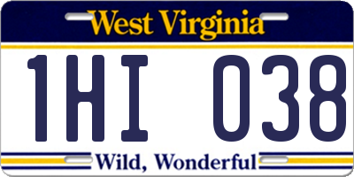 WV license plate 1HI038