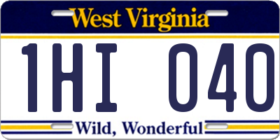 WV license plate 1HI040