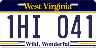 WV license plate 1HI041