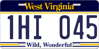 WV license plate 1HI045