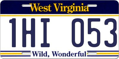 WV license plate 1HI053