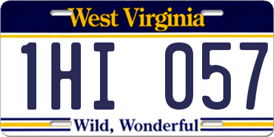WV license plate 1HI057