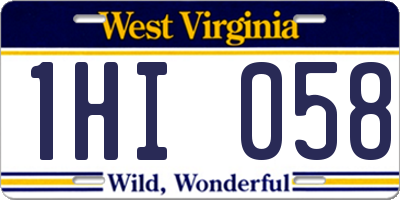 WV license plate 1HI058