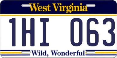 WV license plate 1HI063