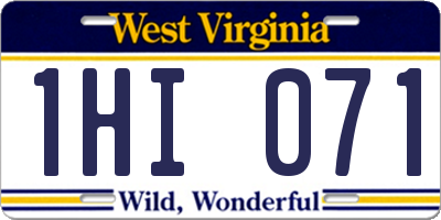 WV license plate 1HI071