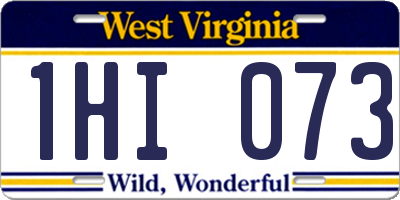 WV license plate 1HI073