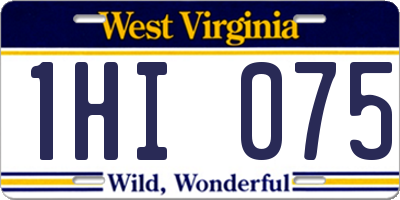 WV license plate 1HI075