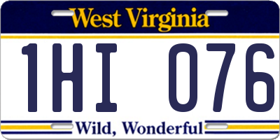 WV license plate 1HI076