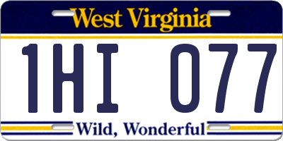 WV license plate 1HI077