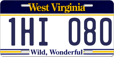 WV license plate 1HI080