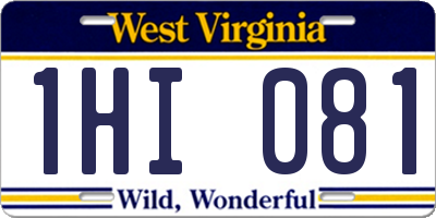 WV license plate 1HI081
