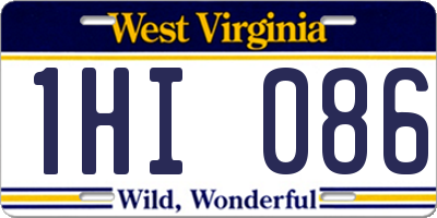 WV license plate 1HI086