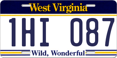 WV license plate 1HI087