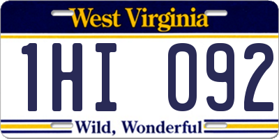WV license plate 1HI092