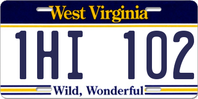 WV license plate 1HI102