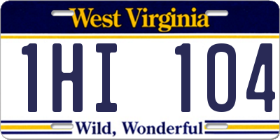 WV license plate 1HI104