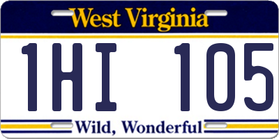 WV license plate 1HI105