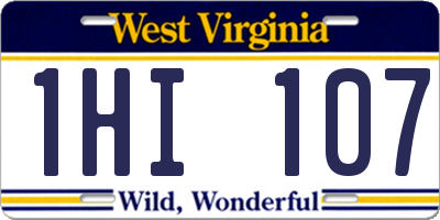 WV license plate 1HI107