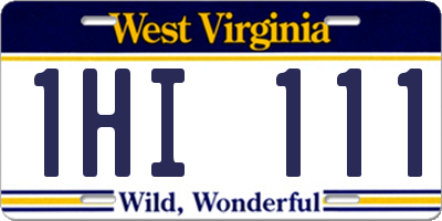 WV license plate 1HI111