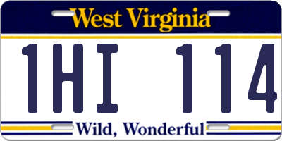 WV license plate 1HI114
