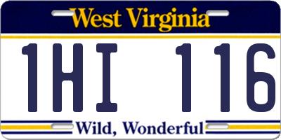 WV license plate 1HI116