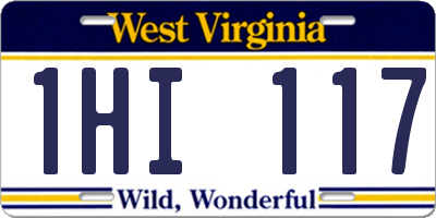 WV license plate 1HI117