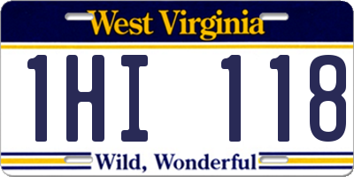WV license plate 1HI118