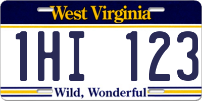 WV license plate 1HI123