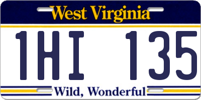 WV license plate 1HI135