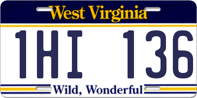 WV license plate 1HI136
