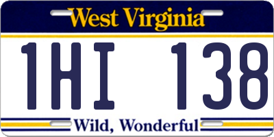 WV license plate 1HI138