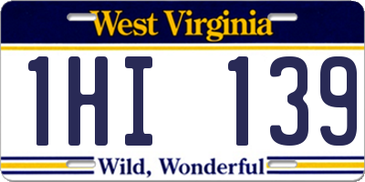 WV license plate 1HI139