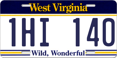 WV license plate 1HI140