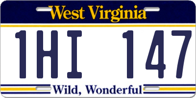 WV license plate 1HI147