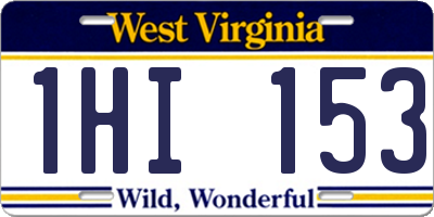 WV license plate 1HI153