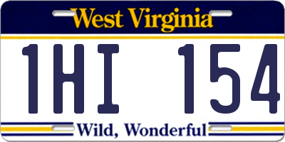 WV license plate 1HI154