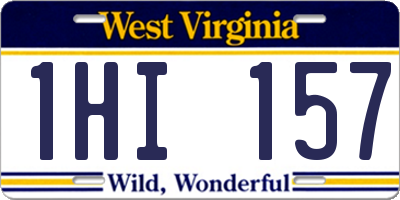 WV license plate 1HI157