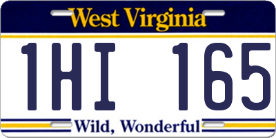 WV license plate 1HI165