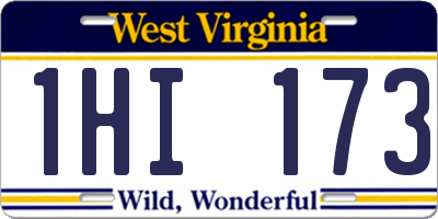 WV license plate 1HI173