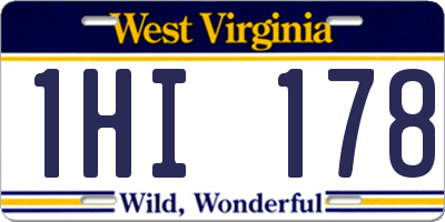 WV license plate 1HI178
