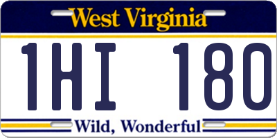 WV license plate 1HI180