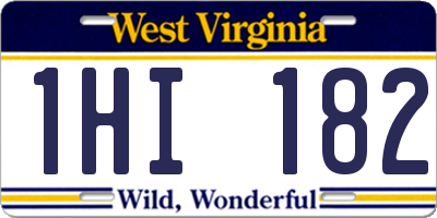 WV license plate 1HI182