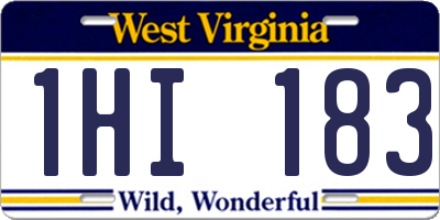 WV license plate 1HI183