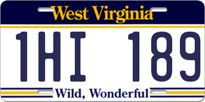 WV license plate 1HI189
