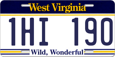 WV license plate 1HI190
