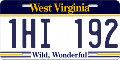 WV license plate 1HI192